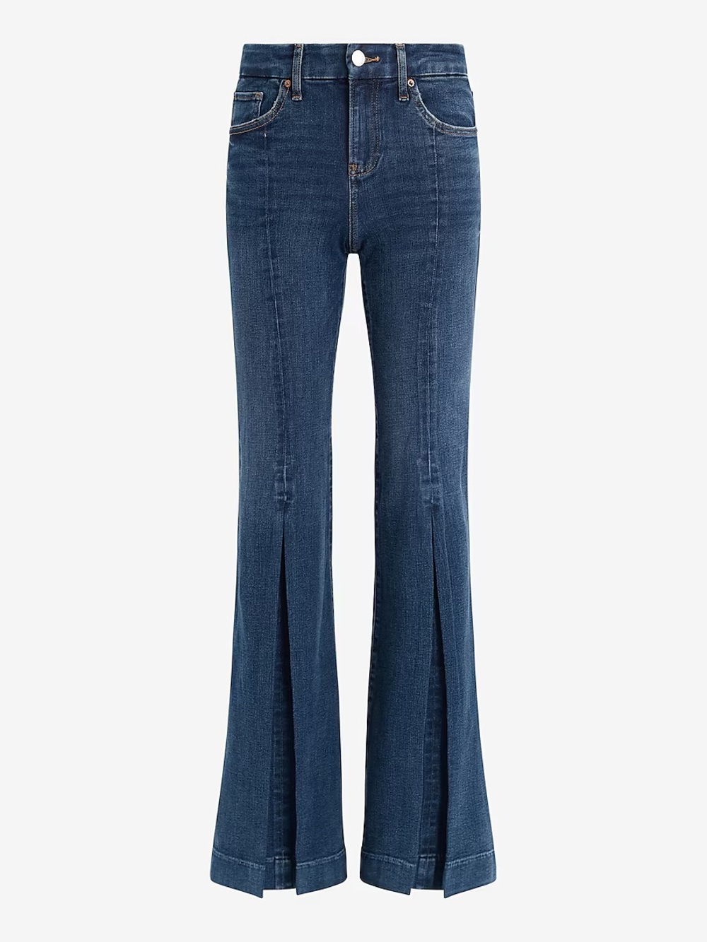 NWT Express Mid Rise Dark Wash Slit FlexX '70s Flare Jeans Size M (sz 6-8-10)